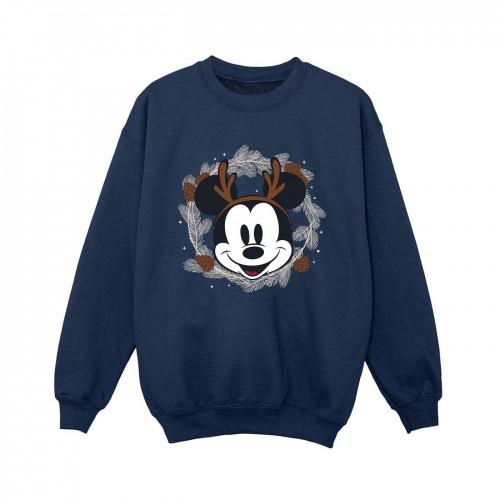 Disney Boys Mickey Mouse Reindeer Wreath Sweatshirt