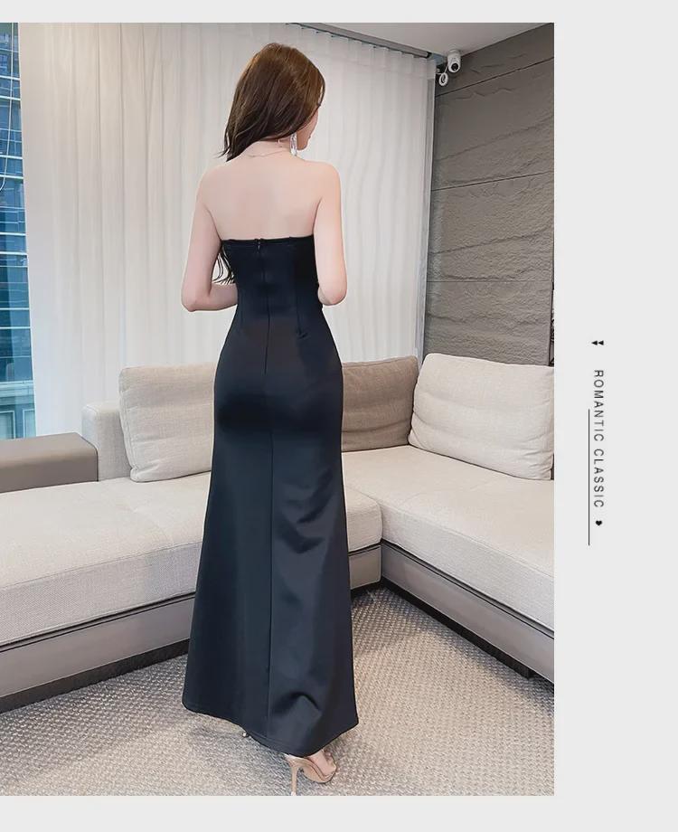 2025 High-End Slim Hollow Tube Top Evening Dress - Sexy, Stylish Nightclub and Banquet Wear