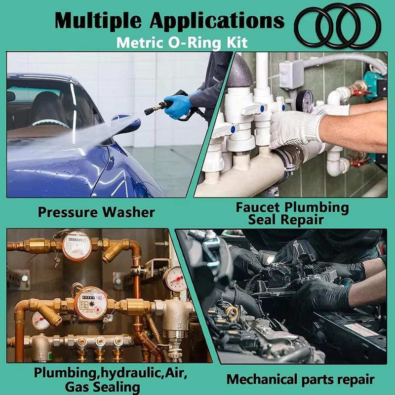 Nitrile Rubber O Ring Set 18 Sizes Oil Water Resistant High Pressure Round Seal Gasket For Auto Plumbing Machinery Repair Engine Gaskets 6
