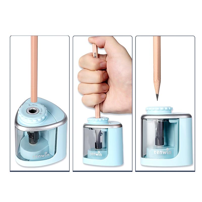 Electric Auto Pencil Sharpener Safe Student Helical Steel Blade Sharpener For Artists Kids Adults Colored Pencils