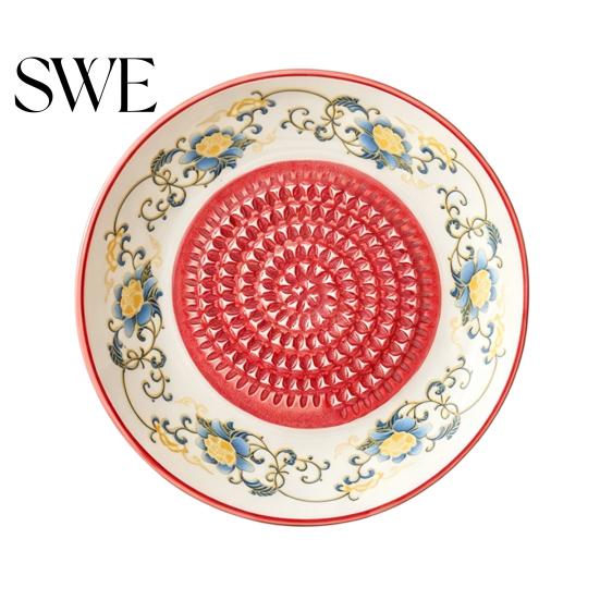 Grater Plate For Herbs Ceramic Garlic Grinder Bowl, Manual Ginger Fruit Zester Mixing Dish Dish, All-in-One Prep Serving Tray, Modern Minimalist