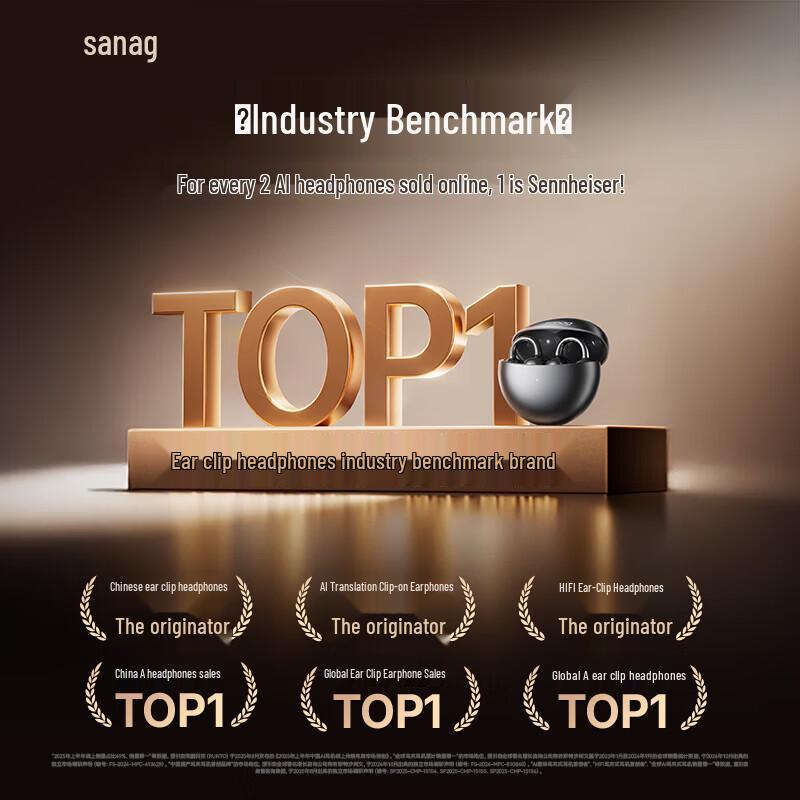 SANAG S6S Ultra AI Translator Open-Ear Clip Bluetooth Earbuds