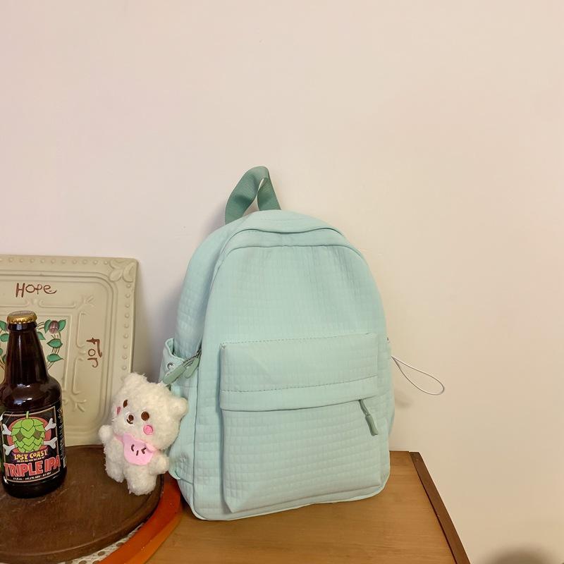 Schoolbag high-value backpack women's 1011 new casual simple large-capacity junior high school backpack commuting class schoolbag