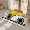 Colorful Big Eyes Floor Mat Flannel Rug Non Slip Absorbent Soft Washable For Entryway Hallway Bathroom Kitchen Decor
