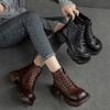 2026 New Retro Vintage Martin Boots Full Cowhide Thick Sole Height Increasing Women Boots