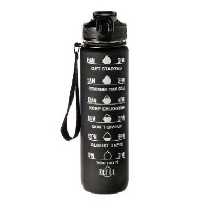 1000ml Large Capacity Gradient Water Bottle with Straw 1 Litre Leakproof with Time Marker,for Sports Fitness Coffeeware