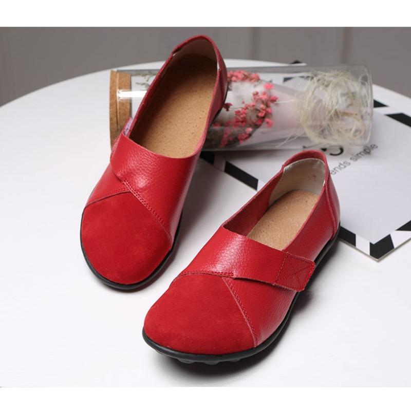 Women's Shoes Casual Shoes Women's Singles Mom's Shoes Low Cut Comfortable Velcro Loafers Bean Shoes