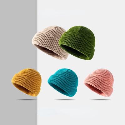 New Knitted Hat White Wine Black Navy Red Warm Short Women Mens Girls Thick Cap Woolen Beanie Hat