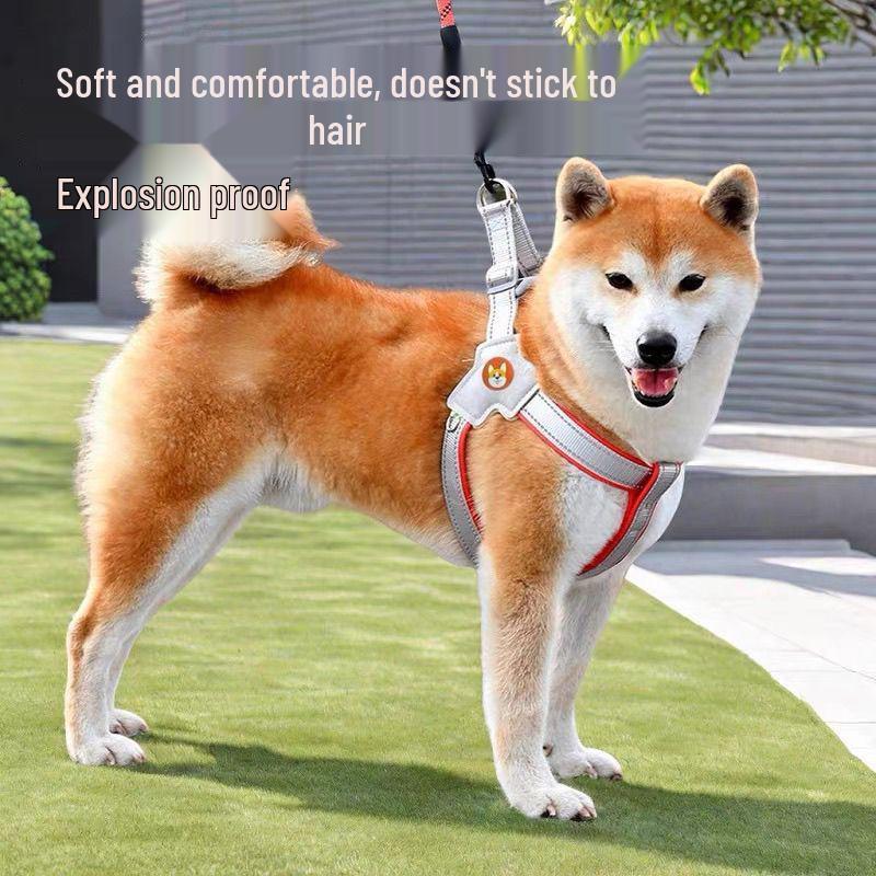 Breathable Dog Harness Vest with Leash for Shiba Inu, Corgi & Small to Medium Dogs