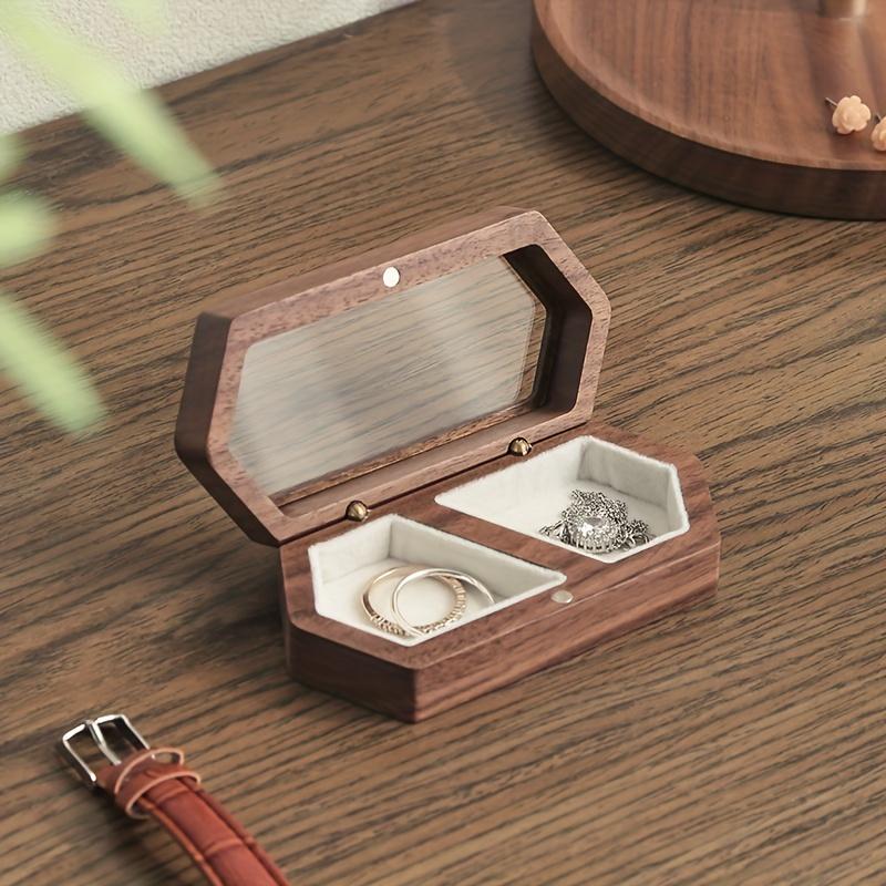 [Vintage Jewelry Box] Vintage Wooden 1pc Jewelry Box | Ring Display Box, Wedding Ring Storage Box, Earrings Necklace Storage Box, Small Jewelry Box