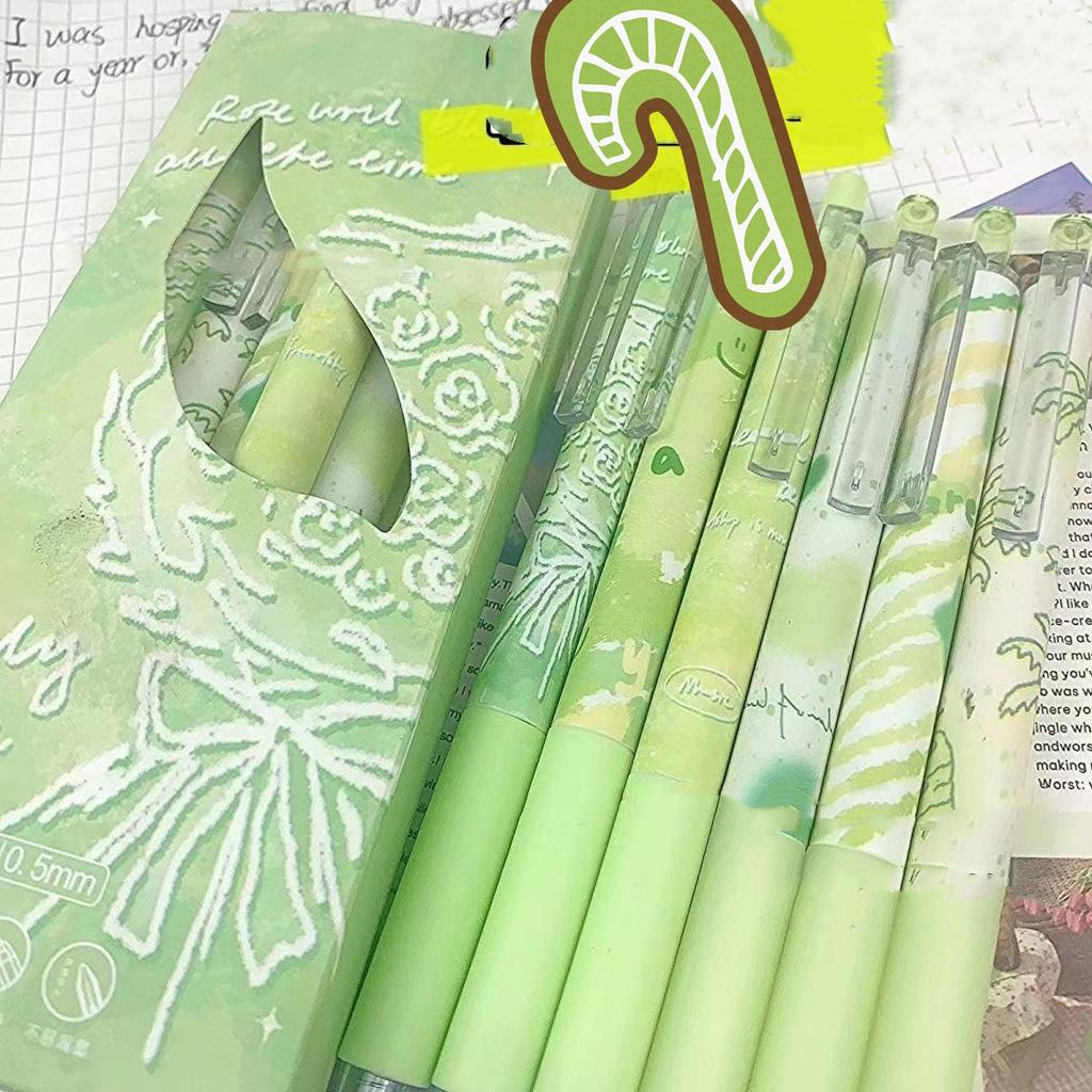 6Pcs Cute Butterfly Gel Pens Aesthetic Stationary Pens Kawaii Pen Stationery0.5 Mm Quick-drying Black Ink Pens Fine Point