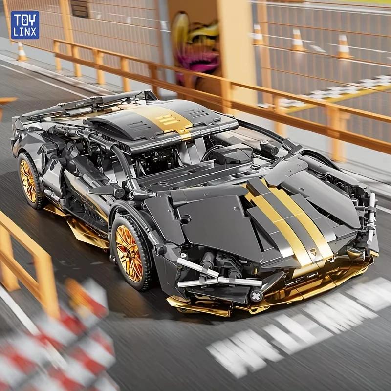 TOYLINX 1280PCS Famous Technical Ideas Racing Car Assembly Building Blocks Expert Speed Vehicle Bricks Moc Toys Festival Gifts