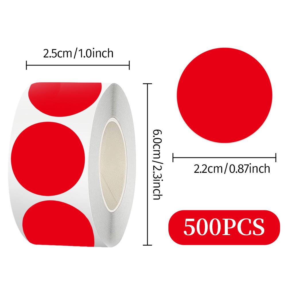 Рулон наклеек в горошек однотонный - 500 листов для запечатывания конвертов, упаковки и дневников