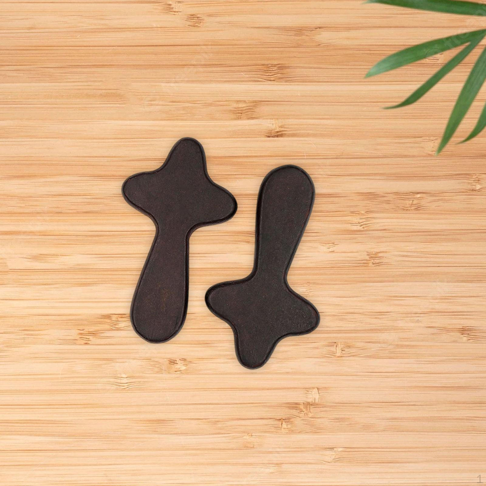 

2 Pieces Crafts Ornaments Decorative Holding Wooden Portable Religious Holy Land Small Comfortable Deep Brown