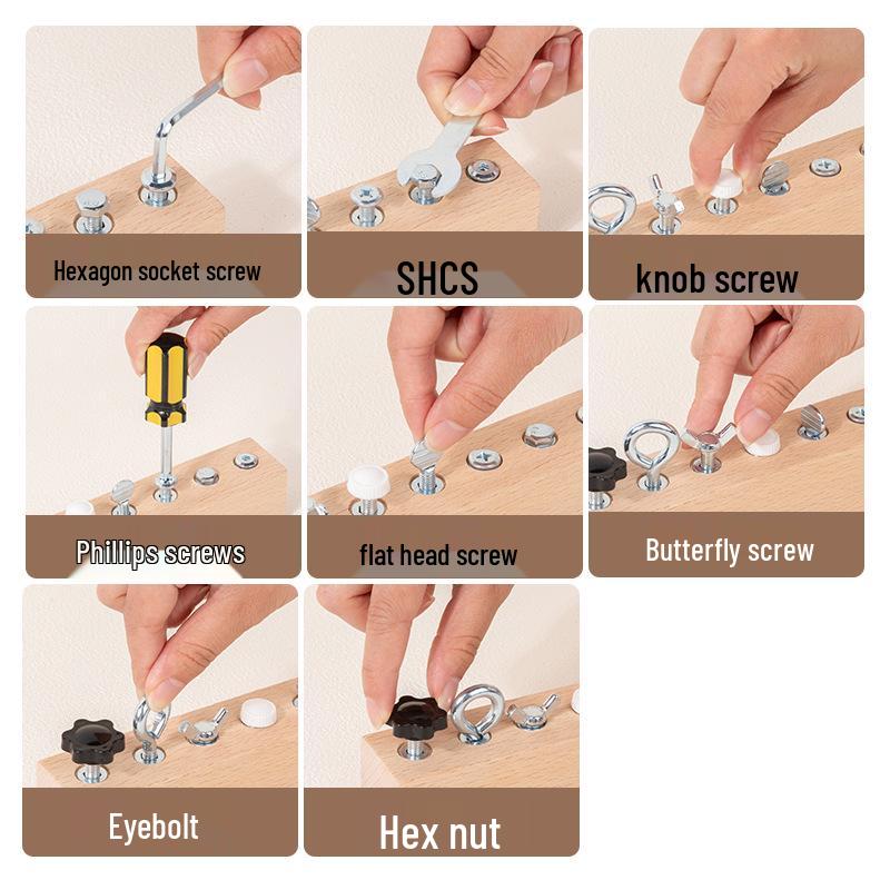 Montessori Screw Nut Workbench Toy for Young Children's Hand-Eye Coordination Development
