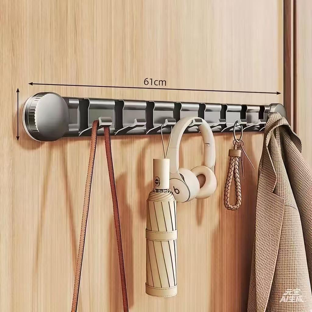 Hidden Foldable Suction Cup Coat Hook Made of Aluminum Alloy Waterproof Space Saving for Doors Wardrobes Bathrooms Living Rooms