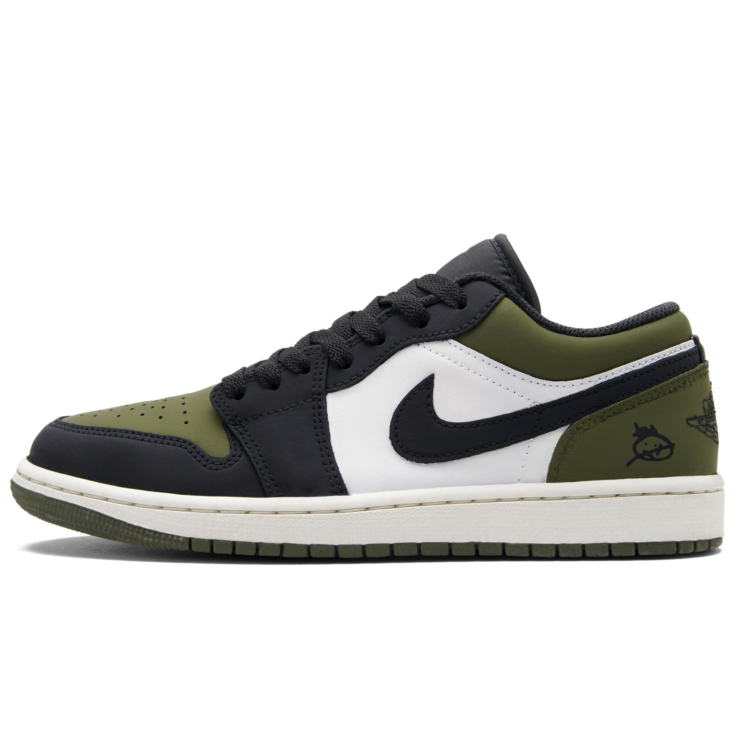

Jordan Air Jordan 1 Mung Bean Ice Sand Low top Vintage Basketball Shoes Unisex Sage Green 553558-092(Team990-) 36