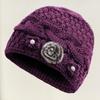 Winter New Middle-aged and Elderly Mothers' Hats with Velvet and Thickening Grandma Pullover Hats with Ear Protection and Warm Knitted Woolen Hats