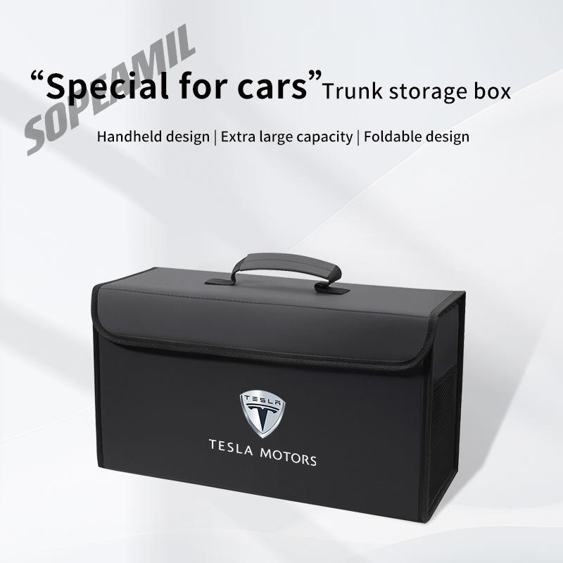 Car Trunk Storage Box Tesla Model 3 Model Y Model S Model X CyberTruck Roadster Model Y L Organizer Foldable Stowing Tidying Bag