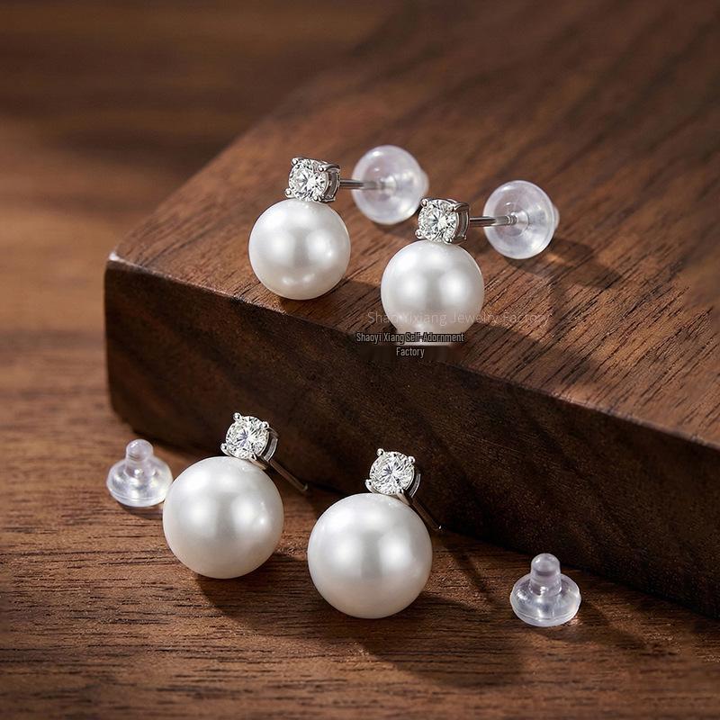 Elegant Diamond Pearl Stud Earrings: Luxury Design, Versatile Dangles