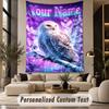 Owl Birds (220) Theme Personalized Tapestry Custom Name Text Wall Hanging Tapestry Home Background Decoration
