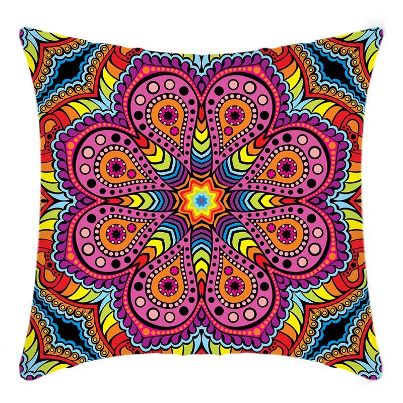 New Art Abstract Mandala Series Traditional Printed Pillow Household Sofa Cushion Cover