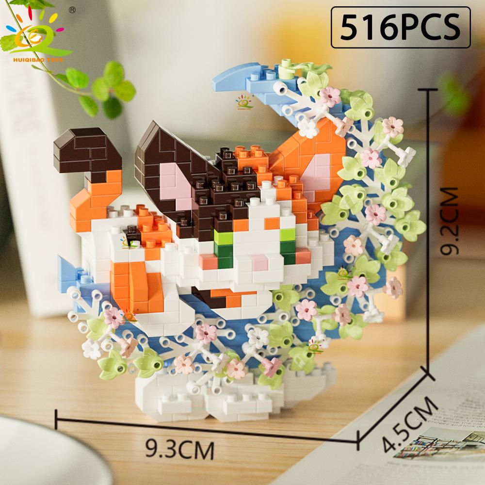 MOC Flower Animal Micro Building Block Mini 3D Diamond Model Brick DIY Construction Toy for Children Desk Decoration