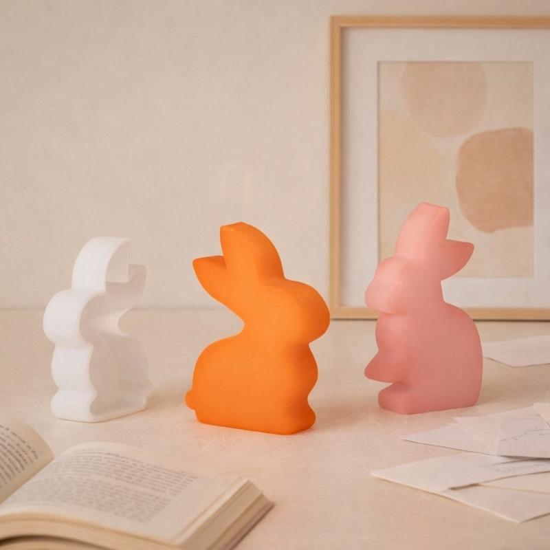 Silicone Easters Rabbits Mould Detachable Designs Multipurpose Candle Soap Chocolate Craft Tool Home Decoration
