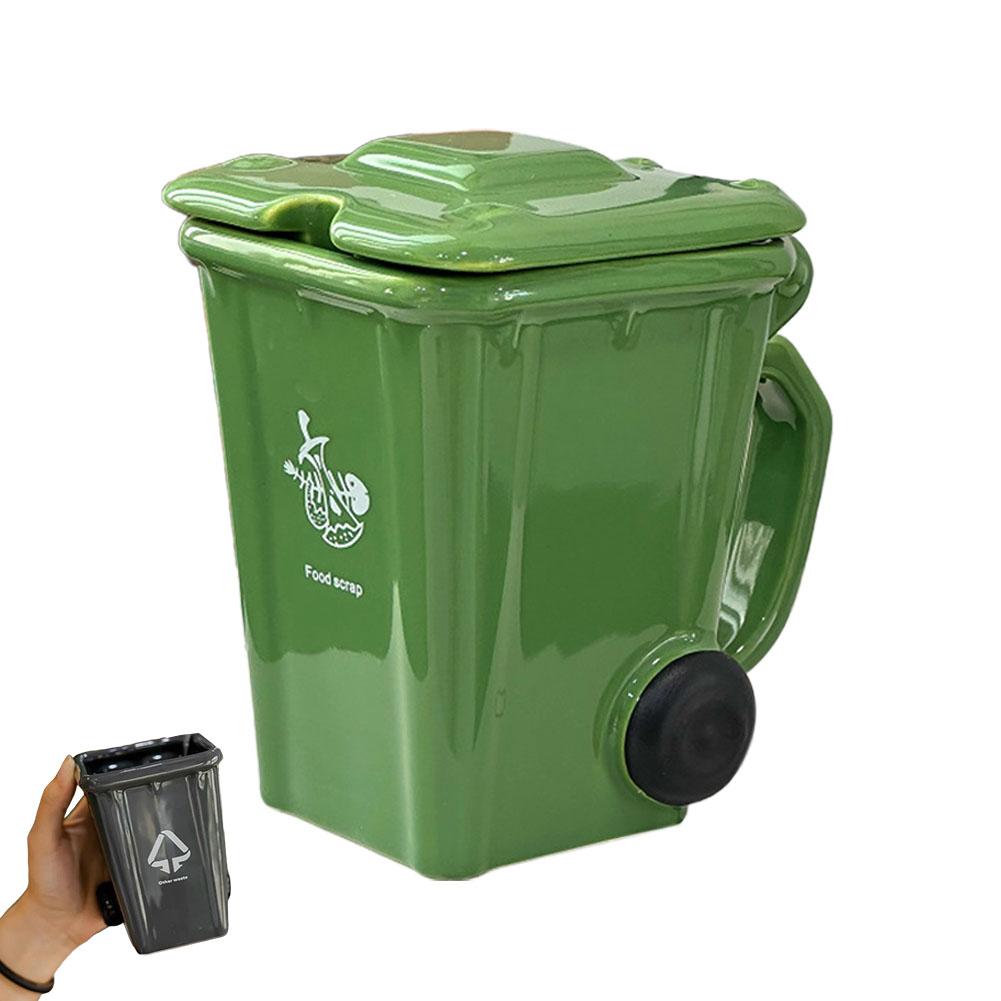 400ml Výrazný design odpadkového koše Hrnky Trendy Kancelářské hrnky na kávu Kreativní hrnky na kávu a mléko ve tvaru odpadkového koše