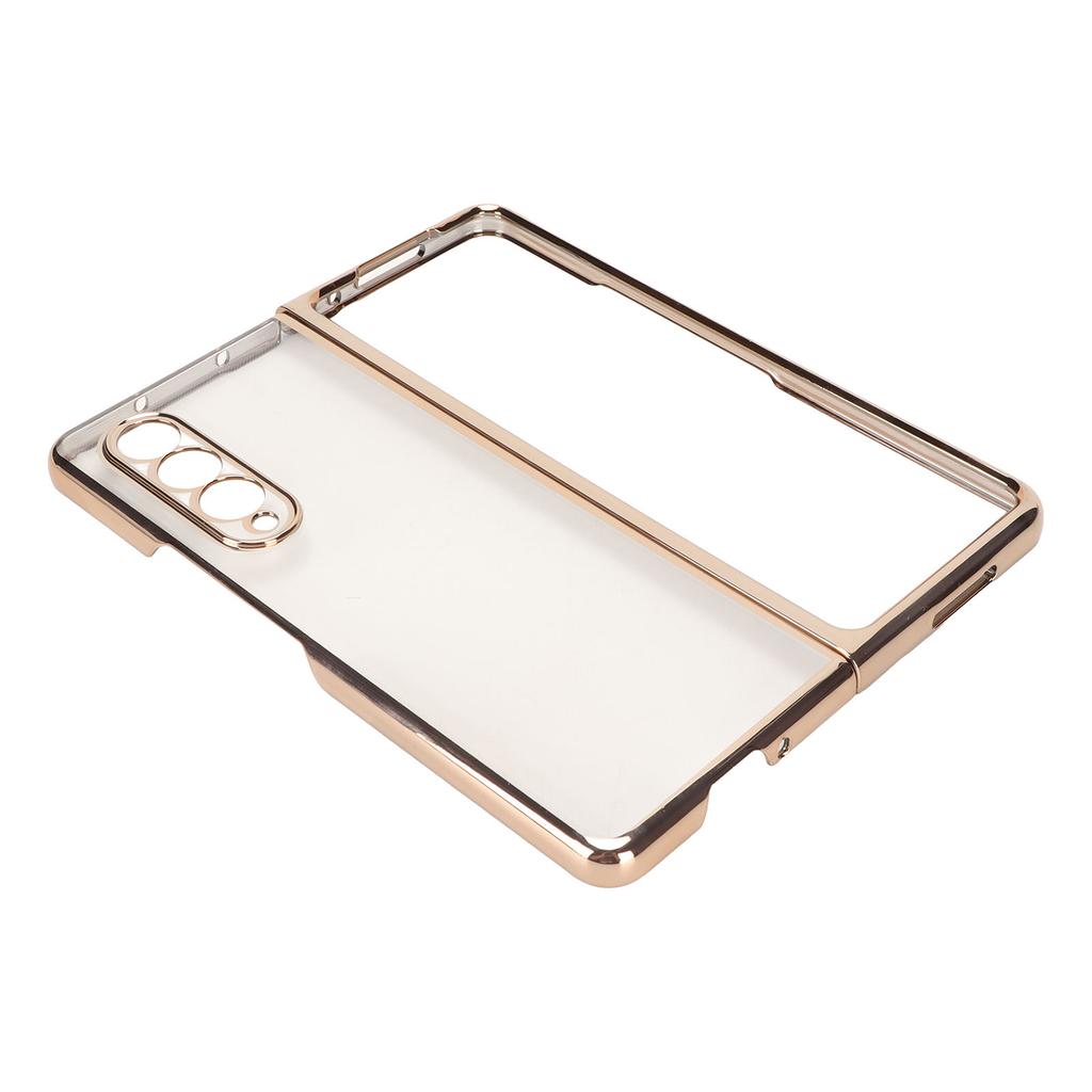 Electroplated Front Back Phone Case Scratch Resistant Front Back Protective Cover for Samsung Galaxy Z Fold 3 Folding