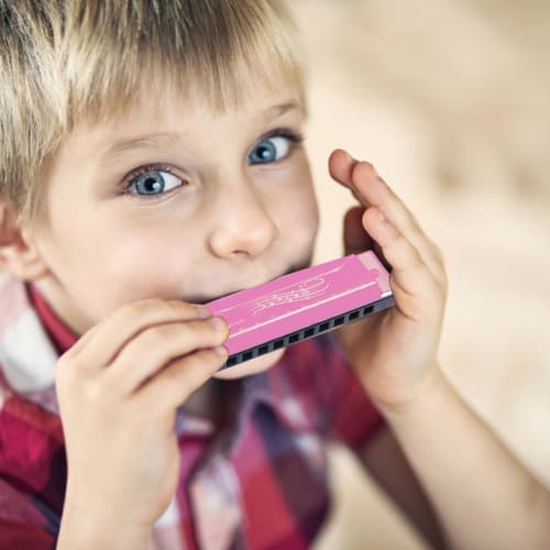 Blues Harmonica - 10 Holes, 20 Tones Beginner Mouth Organ, Professional Grade Musical Instrument | Educational Toy for Kids, Adults, Students, and Ear