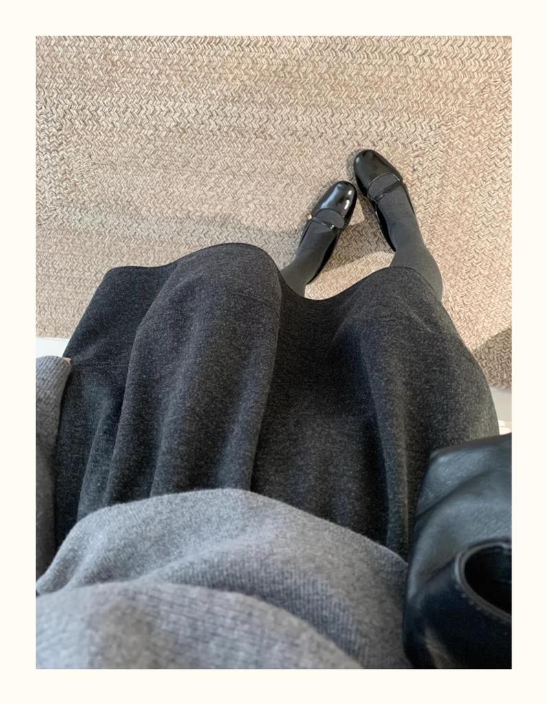 Refined Retro A-Line Woolen Skirt - Autumn/Winter Korean Minimalist Style
