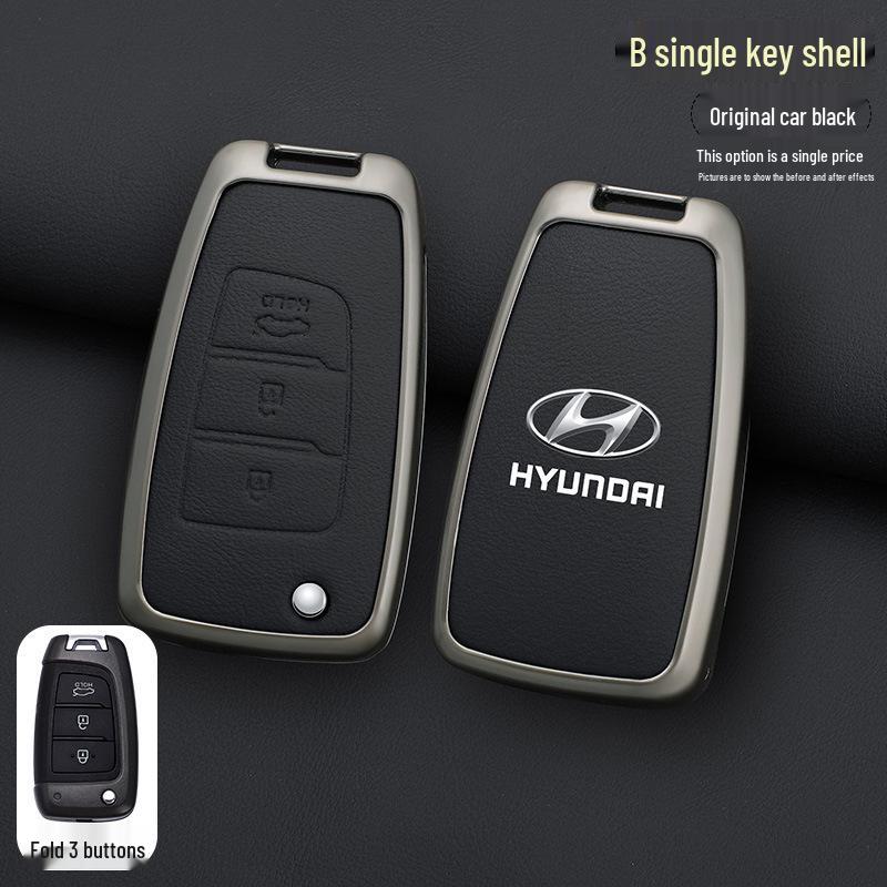 Men's Cowhide Key Case for 20 Models Including Beijing Hyundai Elantra & ix35 Verna