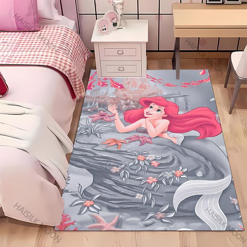 

17 Styles Beautiful M-Mermaid Princess Print Carpet Rug for Bedroom Living Room Decor, Kids Play Non-Slip Decor All Seasons Mats 40x60cm (16x24in)