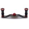 HEIGHTEN 95mm Reel Handle, 1.5K Carbon Cloth, for Shimano, Daiwa, and Abu Chess Series Baitcasting Reels (95mm, Black & Red) (212)
