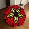 1pc Red Floral Pattern Automatic Folding Umbrella, Portable Collapsible Design, 8-Rib Iron Frame, Outdoor Accessory Yy250905078