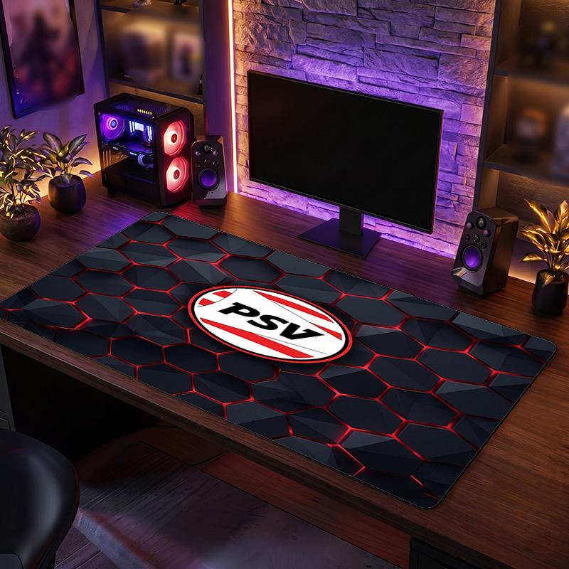 PSV Eindhoven FC Theme Pattern Mouse Pad, Soccer Logo Design XXL Gaming Desk Mat Non-Slip Computer Mouse Pad