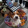 Jack Russell Round Area Rug,Carpet Rug for Living Room Bedroom Sofa Playroom Decor,Non-slip Floor Mat