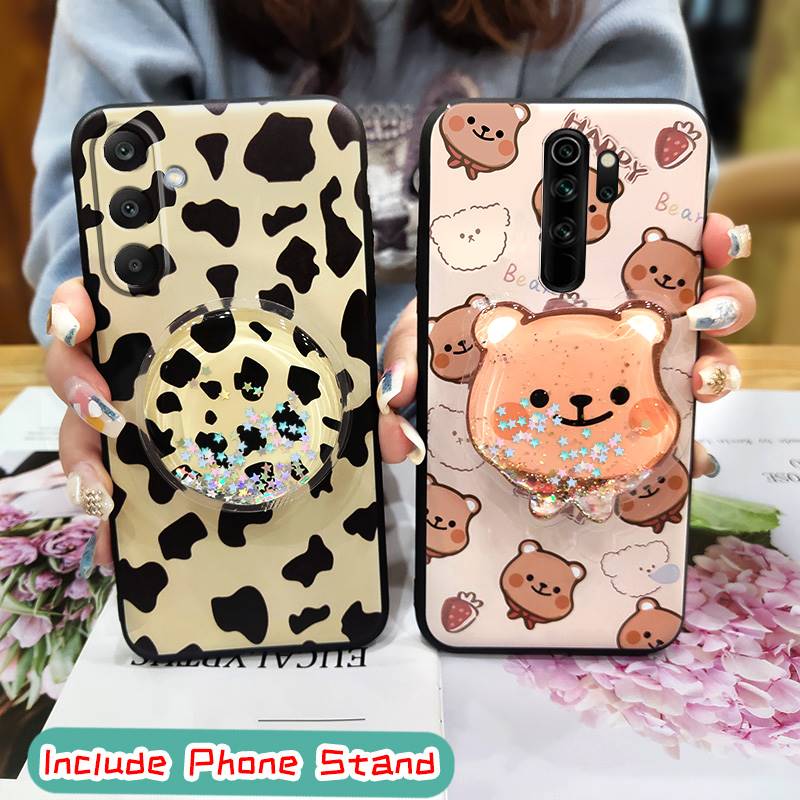 Waterproof Skin feel silicone Phone Case For Samsung Galaxy A17 Phone Lens Protection Cartoon Rotatable stand TPU cute