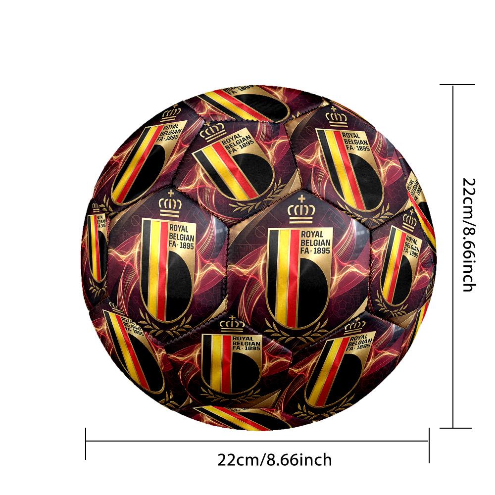 Belgien Fußball Aufdruck Größe 5 Fußball Ball Verschleißfest Standard Erwachsenen Trainingsfußball Fan Geschenk für Indoor Outdoor Spiel Sport