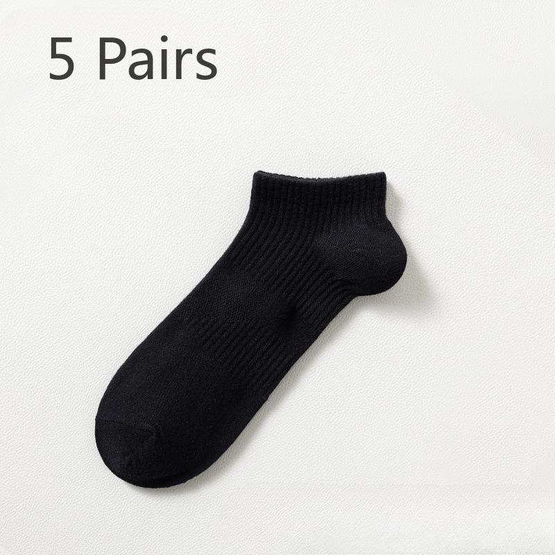 

5 Pairs of Cotton Socks Men s Boat Socks White Summer Thin Anti-odour Durable Black, White and Grey Cotton Socks 5 pairs чорний