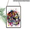 2D Flat, Vintage American Football Graffiti Aluminum Metal Wall Art Sign - 12x8 Inch Aluminum Retro Decor, Vibrant Color Splash Design for Home