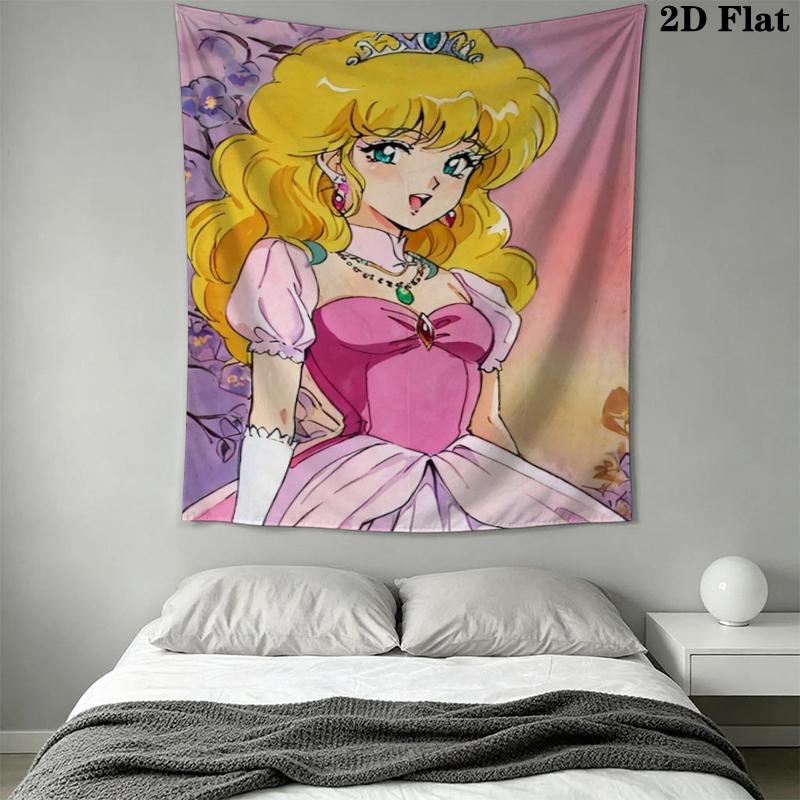 Lady Lovely Locks Wall Tapestry Aesthetic Wall Hanging Printed Fabric Blanket Decorative Tapestries for Bedroom Living Room Home Decor
