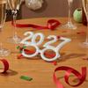 Joyful Atmosphere Party Gear 2 Pcs 2027 New Year Eyeglasses, Plastic Glitter Number Glass Frame, Durable Wear Shiny Unisex Headband for Eve