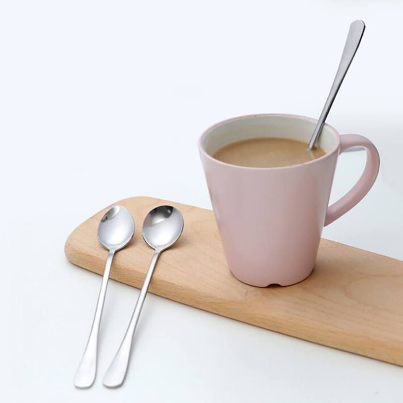 6pcs Stainless Steel Coffee Spoon Tea Scoop Dessert Spoon Long Handle  Milkshake Ice Cream Candy Tea Spoon Kitchen Accessories