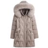 Middle Age Woman Winter Coats Hooded Faux Fur Collar Casual Thick Warm Long Parkas Women's Jackets