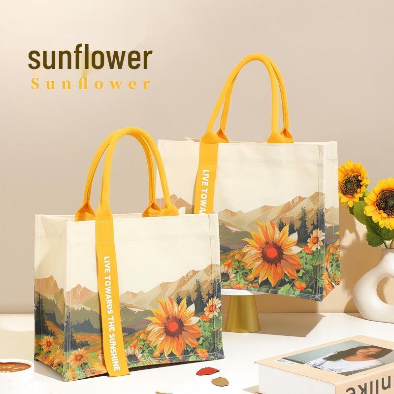 

APLO New A4 Sunflower Tote Canvas Bag