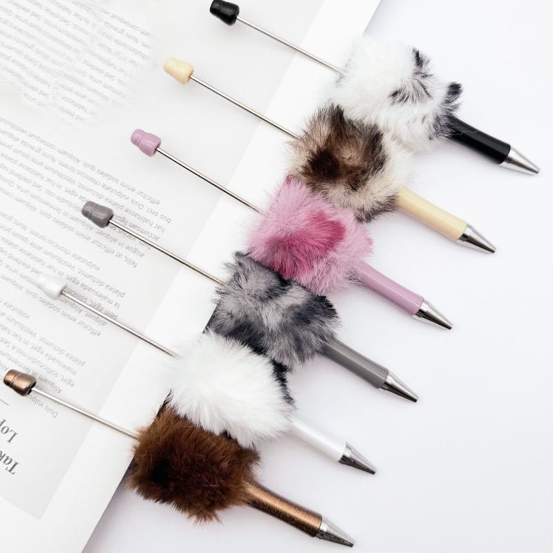 20Pcs Newest Colour Creative Plush Ballpoint Pen Ballpoint Pen DIY ballpoint pen Gift for Student Office Supplies