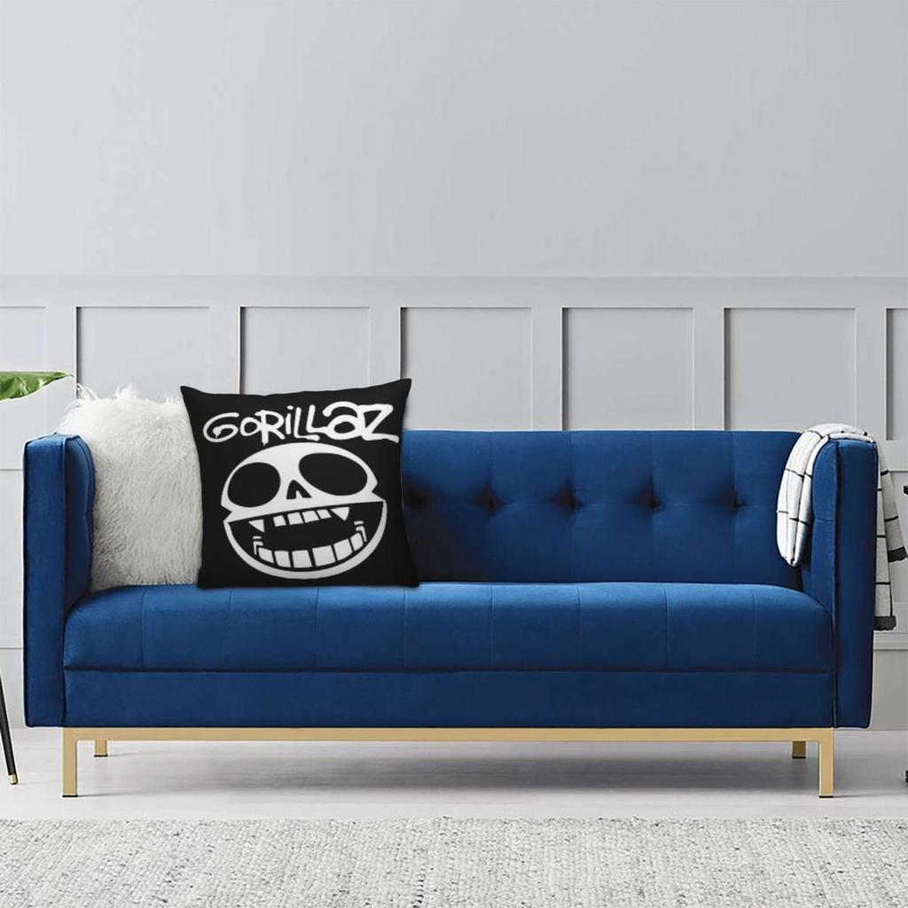 Music Band Gorillaz Punk Rock Pillow Cover Square Pillow Case Cushion Cover Vintage Pattern Pillowcases For Living Room Chair
