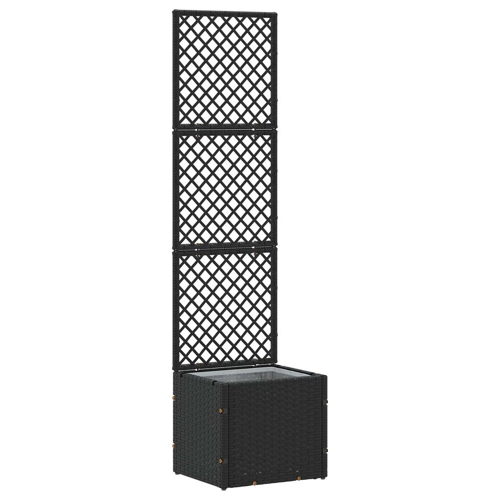 Garden Trellis Planter Black 35 X 30 X 135 Cm Metal
